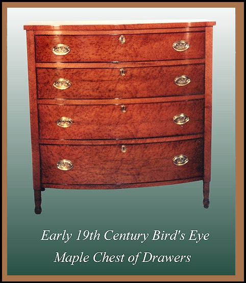 Federal Period Maple Chest of Drawers Hander Woodworking