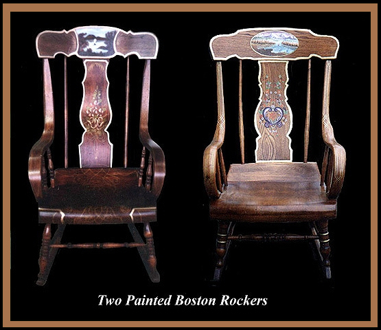 Tole Painted Boston Rockers Hander Woodworking