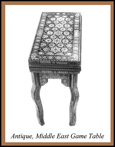 Middle Eastern Game Table, Hander Woodworking