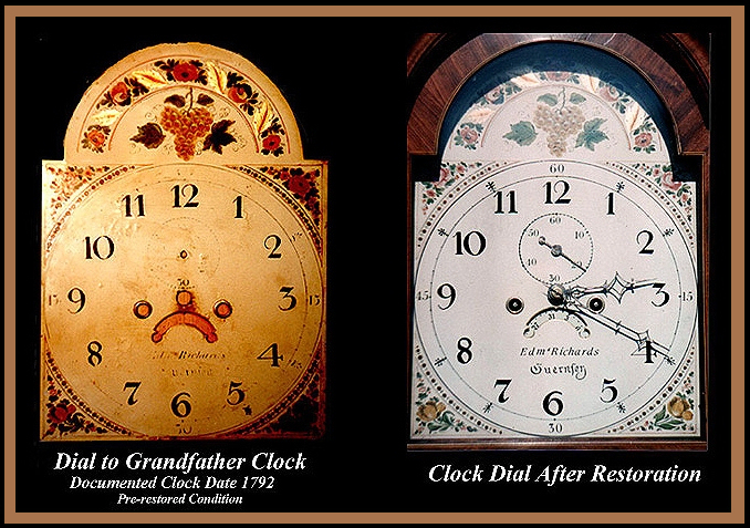 1792 Grandfather Clock Dial, Hander Woodworking