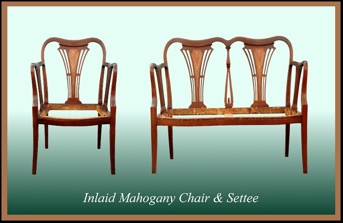 Inlaid Mahogany Set, Hander Woodworking