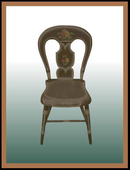 Tole Painted Chair, Hander Woodworking