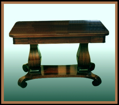 Mahogany Library Table, Hander Woodworking