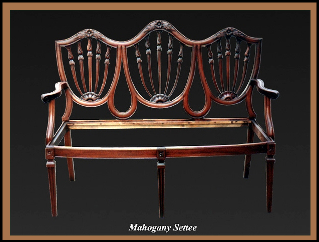 Mahogany Settee, Hander Woodworking