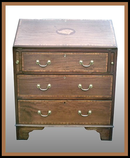 Cuban Mahogany Drop Front Desk, Hander Woodworking