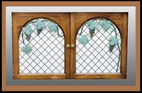 Mahogan and Aningeria Credenza Doors