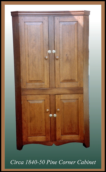 Antique Pine Corner Cabinet, Hander Woodworking