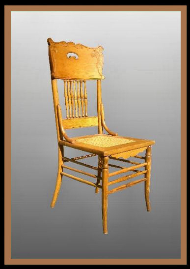 Oak Press Back Chair, Hander Woodworking