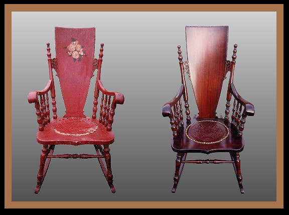 Birch & Mahogany Rocking Chair, Hander Woodworking