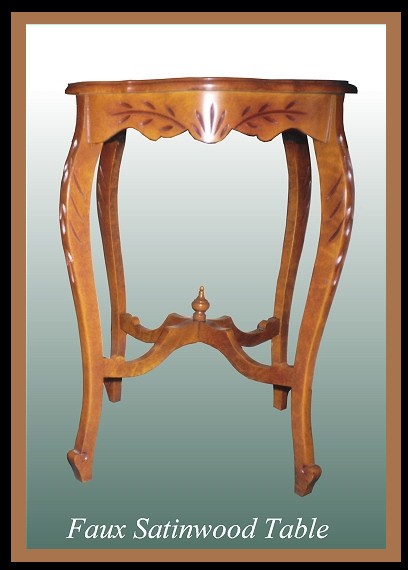 Faux Finished Satinwood Table, Hander Woodworking