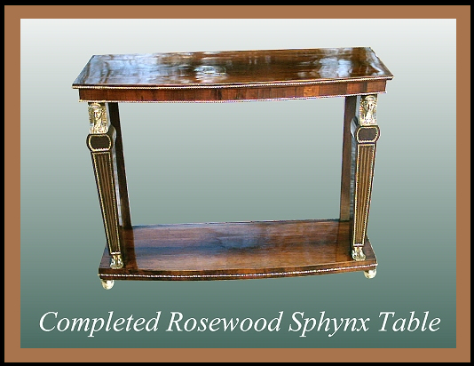Victorian Egyptian Theme Rosewood Table, Hander Woodworking