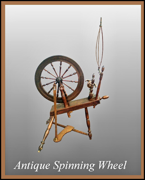 19th Century Spinning Wheel, Hander Woodworking