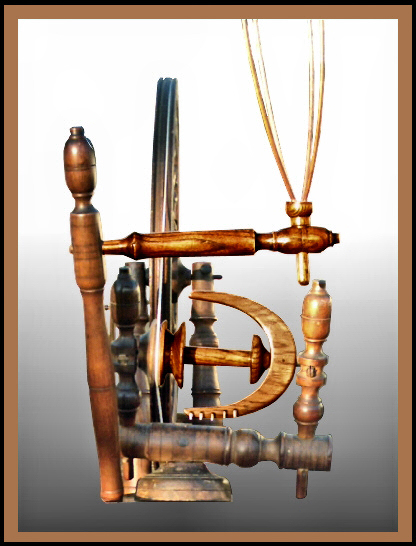 19th Century Spinning Wheel, Hander Woodworking