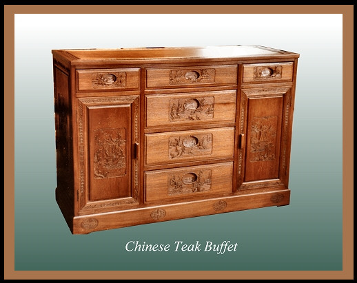 Chinese Teak Buffet, Hander Woodworking