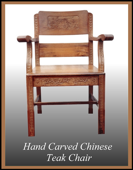 Chinese Teak Chair, Hander Woodworking